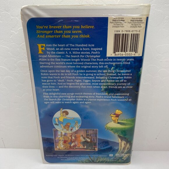 Disney Home Video Pooh's Grand Adventure Search Christopher Robin VHS Clamshell - Picture 2 of 9